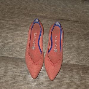 Rothy’s Retired Rare Persimmon The Point Flats Orange Shoe Size 7
